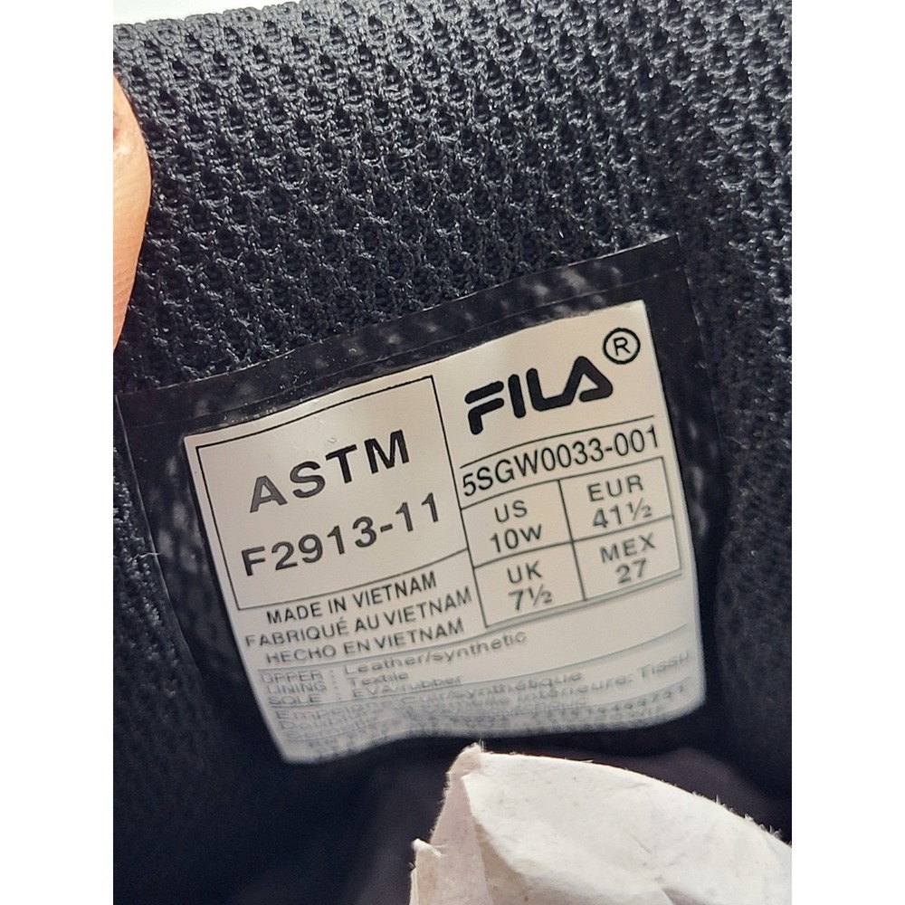 NIB Fila Black Slip Resistant Memory Foam Work Sneakers Sz 10W - Picture 9 of 9